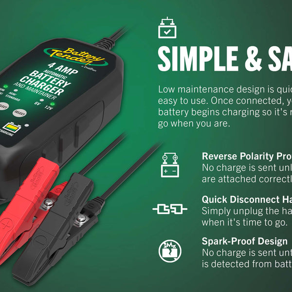 Power Tender® 4 Amp 12V/6V Battery Charger and Maintainer