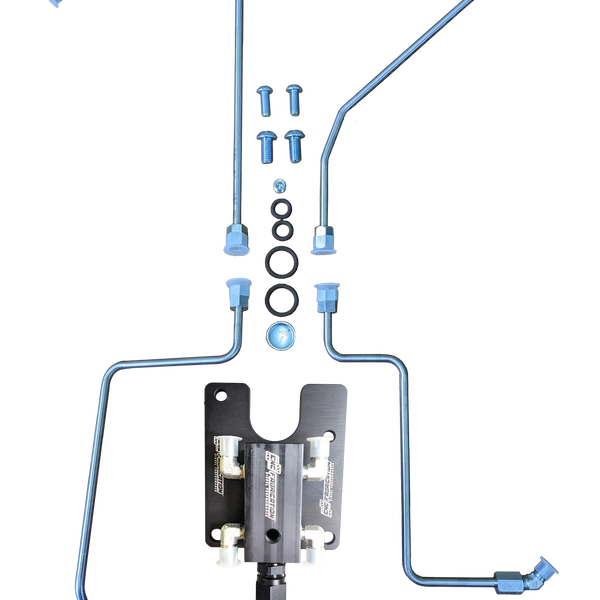 94.5-98.5 7.3L CNC Fabrication Valley Mount Fuel Line Kit For Stock Turbo