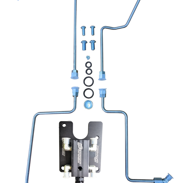 99.5-03 7.3L CNC Fab 4-Line Feed Valley Mount Fuel Line Kit