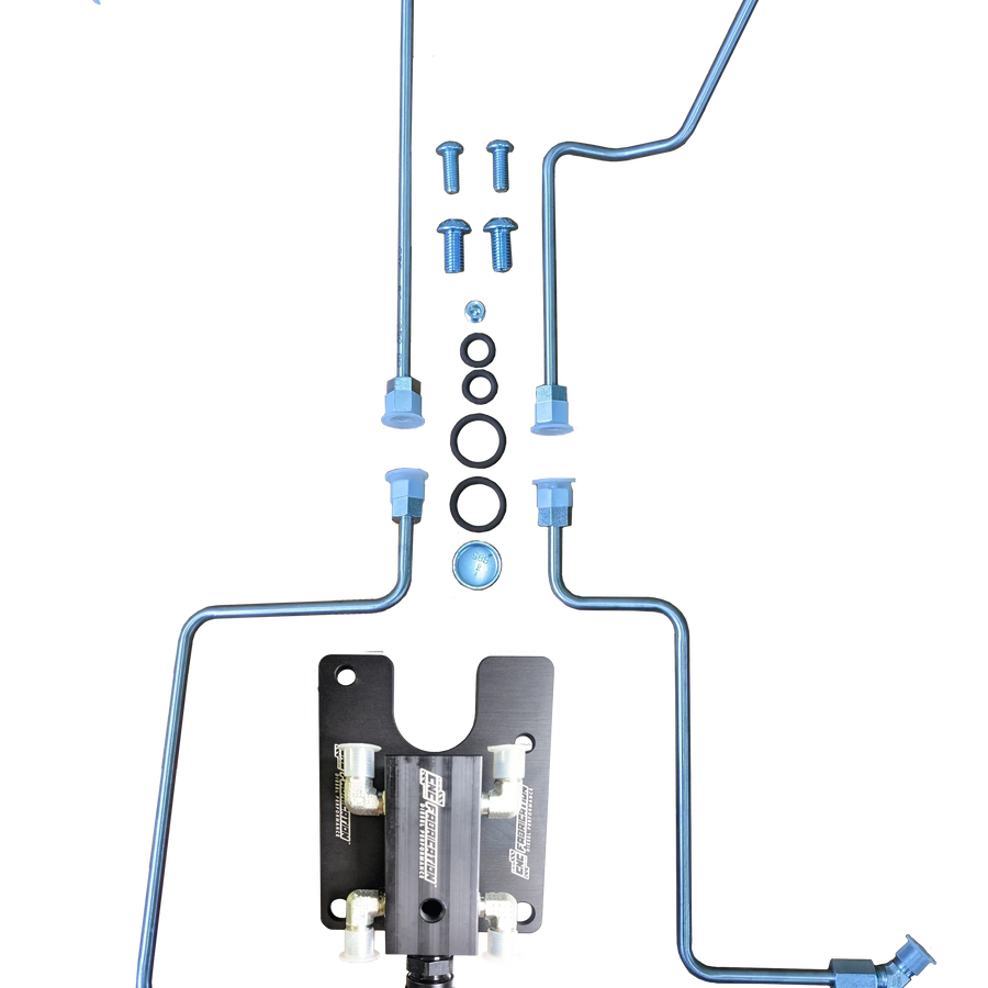 99.5-03 7.3L CNC Fab 4-Line Feed Valley Mount Fuel Line Kit