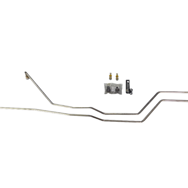 94.5-97 7.3L CNC Fab E4OD 3/8 Dia. Stainless Transmission Cooler Line Kit w/ 1/2 barbs - 425016