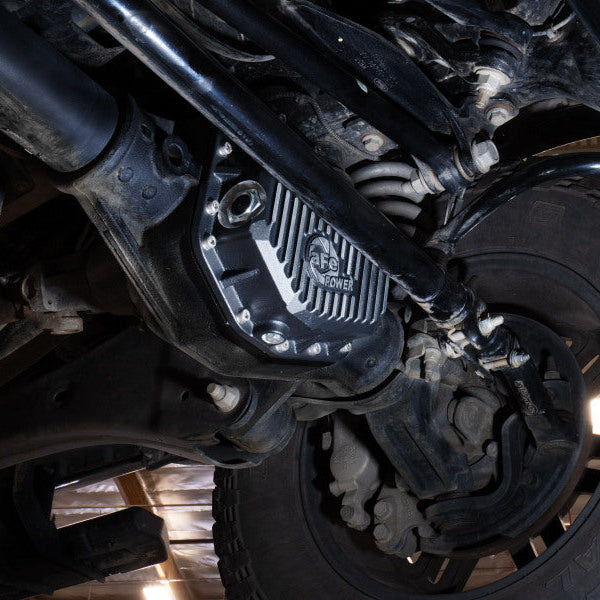 aFe POWER Pro Series Front Diff Cover Black w/ Machined Fins Ford F-250/350 23-26 (Dana M235)