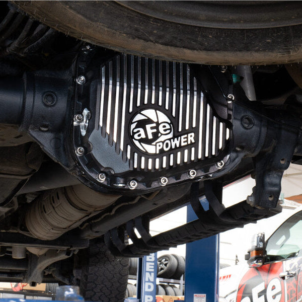 aFe POWER Pro Series Rear Diff Cover Black w/ Machined Fins Ford F-250/350 23-26 (Sterling 11.6)
