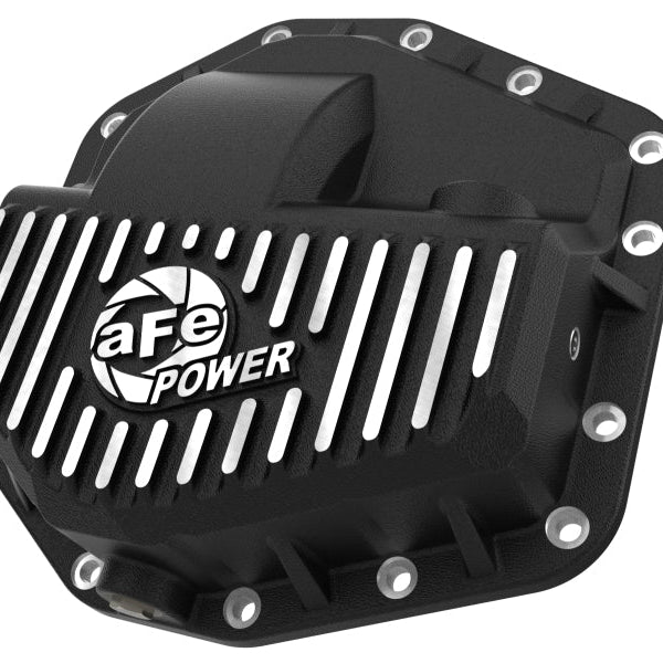 aFe POWER Pro Series Front Diff Cover Black w/ Machined Fins Ford F-250/350 23-26 (Dana M235)