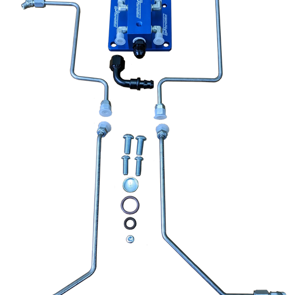 94.5-03 7.3L CNC Fab T4 Turbo 4-Line Feed Valley Mount Fuel Line Kit
