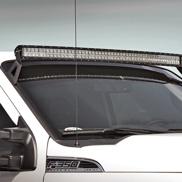 Ford 54 Inch Curved LED Light Bar Upper Windshield Mounts 99-16 F-250/F-350 Super Duty Rough Country