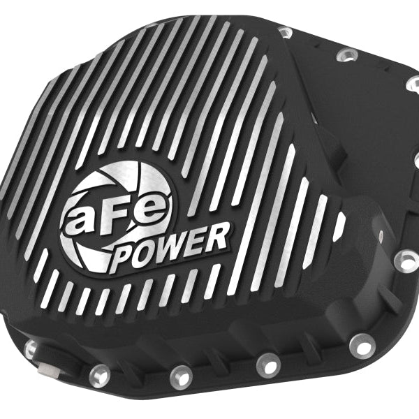 aFe POWER Pro Series Rear Diff Cover Black w/ Machined Fins Ford F-250/350 23-26 (Sterling 11.6)