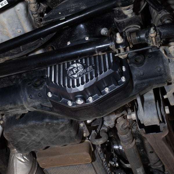aFe POWER Pro Series Front Diff Cover Black w/ Machined Fins Ford F-250/350 23-26 (Dana M235)