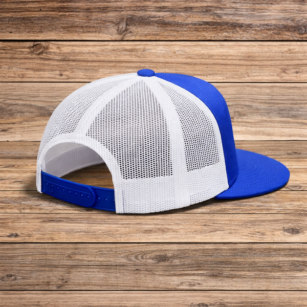 NFT & Performance Trucker Hat – Blue/White | Center Patch (White Logo)