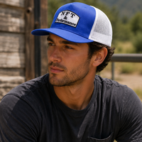 NFT & Performance Trucker Hat – Blue/White | Center Patch (White Logo)