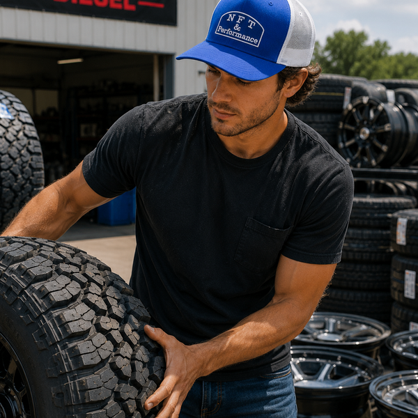 NFT & Performance Trucker Hat – Blue/White (Lower Right Logo)