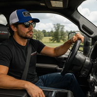 NFT Trucker Hat – Blue/White (Lower Right Logo)
