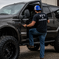 NFT & Performance Trucker Hat – Blue/White | Center Patch (Blue Logo)