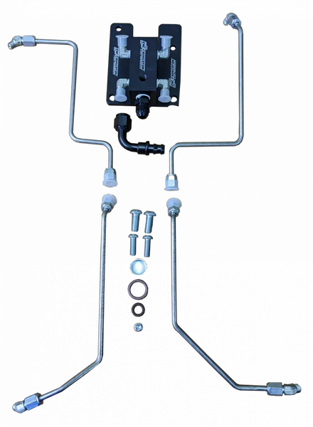 94.5-03 7.3L CNC Fab T4 Turbo 4-Line Feed Valley Mount Fuel Line Kit
