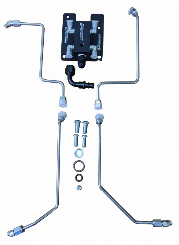 94.5-03 7.3L CNC Fab T4 Turbo 4-Line Feed Valley Mount Fuel Line Kit