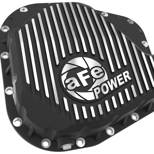 aFe POWER Pro Series Rear Diff Cover Black w/ Machined Fins Ford F-250/350 23-26 (Sterling 11.6)