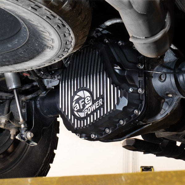 aFe POWER Pro Series Rear Diff Cover Black w/ Machined Fins Ford F-250/350 23-26 (Sterling 11.6)